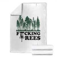 Funny Forest Disc Golf Humor Fcking Trees Throw Blanket