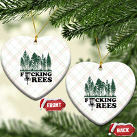 Funny Forest Disc Golf Humor Fcking Trees Ceramic Ornament