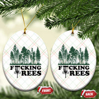 Funny Forest Disc Golf Humor Fcking Trees Ceramic Ornament