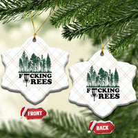 Funny Forest Disc Golf Humor Fcking Trees Ceramic Ornament