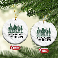 Funny Forest Disc Golf Humor Fcking Trees Ceramic Ornament
