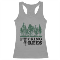 Funny Forest Disc Golf Humor Fcking Trees Racerback Tank Top