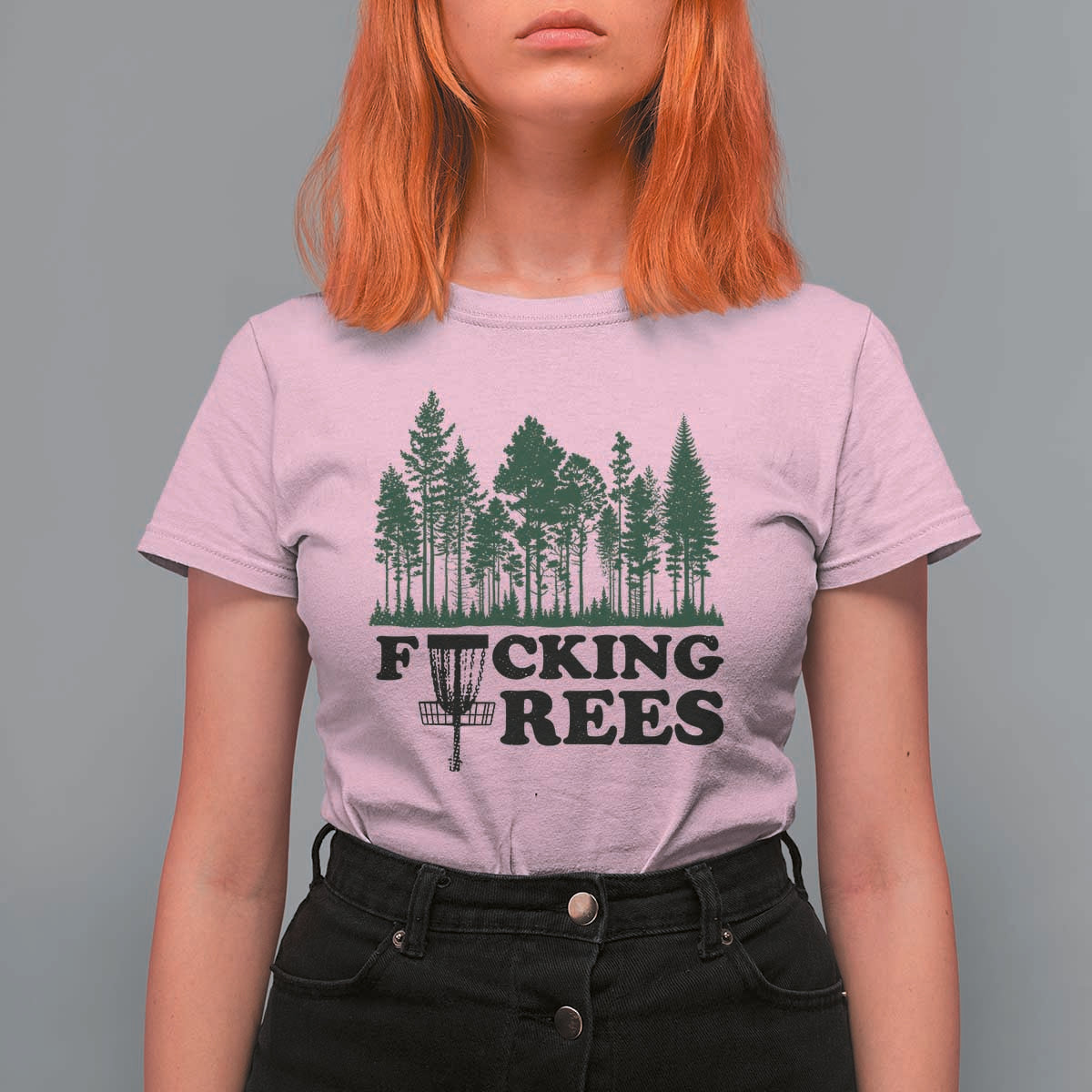 Funny Forest Disc Golf Humor Fcking Trees T Shirt For Women