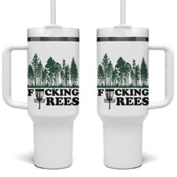 Funny Forest Disc Golf Humor Fcking Trees Tumbler With Handle