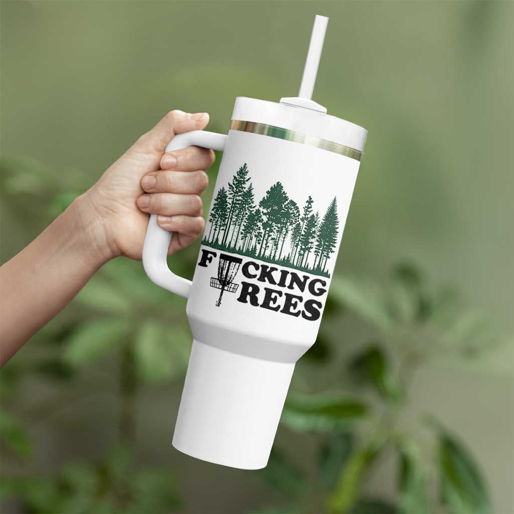 Funny Forest Disc Golf Humor Fcking Trees Tumbler With Handle
