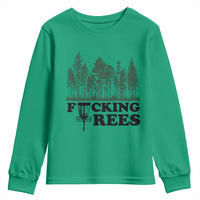 Funny Forest Disc Golf Humor Fcking Trees Youth Sweatshirt