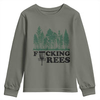Funny Forest Disc Golf Humor Fcking Trees Youth Sweatshirt