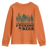 Funny Forest Disc Golf Humor Fcking Trees Youth Sweatshirt