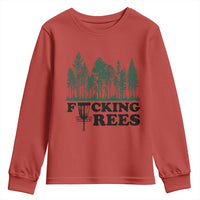 Funny Forest Disc Golf Humor Fcking Trees Youth Sweatshirt