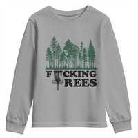 Funny Forest Disc Golf Humor Fcking Trees Youth Sweatshirt