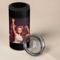 Funny Angry Doll Face Meme Graphic 4 in 1 Can Cooler Tumbler Unhinged Baby Stankface Reaction