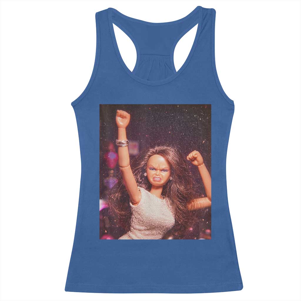 Funny Angry Doll Face Meme Graphic Racerback Tank Top Unhinged Baby Stankface Reaction