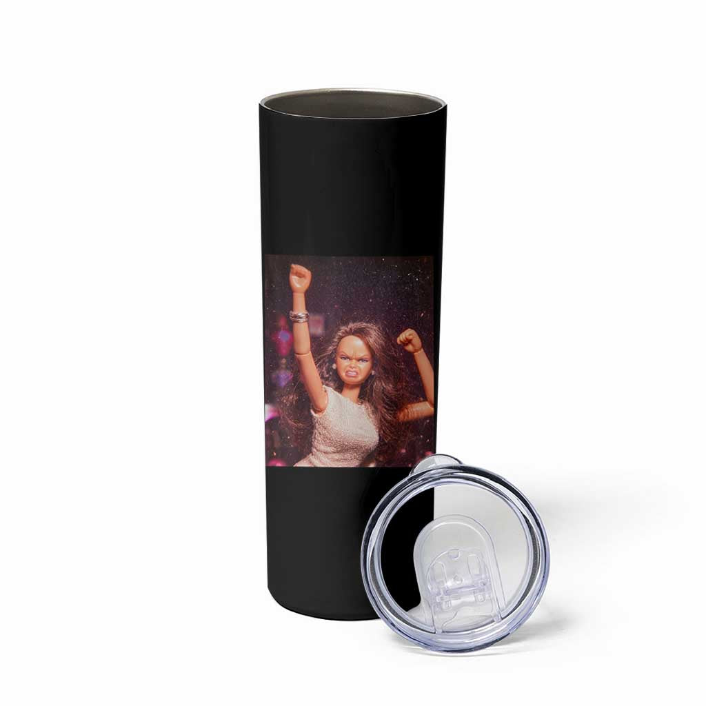 Funny Angry Doll Face Meme Graphic Skinny Tumbler Unhinged Baby Stankface Reaction