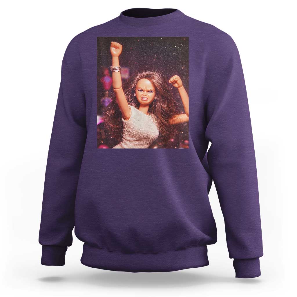 Funny Angry Doll Face Meme Graphic Sweatshirt Unhinged Baby Stankface Reaction