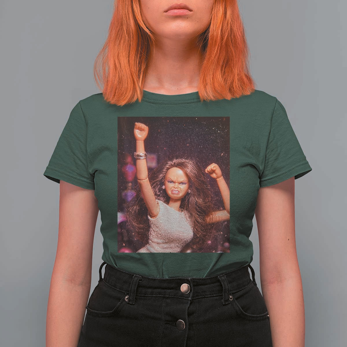 Funny Angry Doll Face Meme Graphic T Shirt For Women Unhinged Baby Stankface Reaction