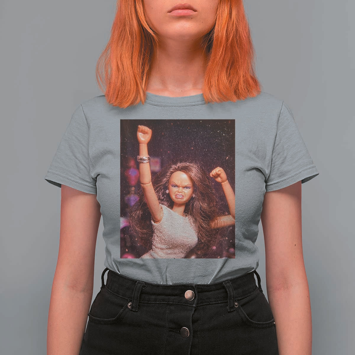 Funny Angry Doll Face Meme Graphic T Shirt For Women Unhinged Baby Stankface Reaction
