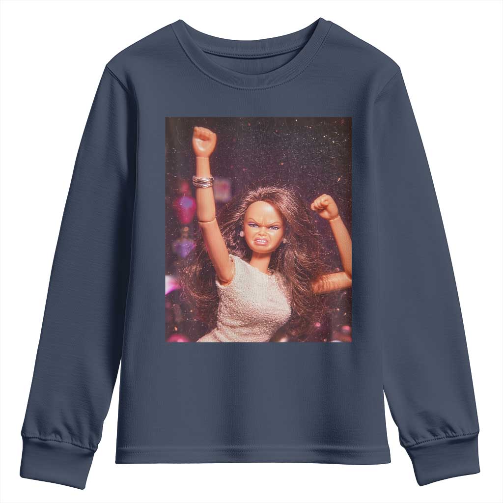 Funny Angry Doll Face Meme Graphic Youth Sweatshirt Unhinged Baby Stankface Reaction