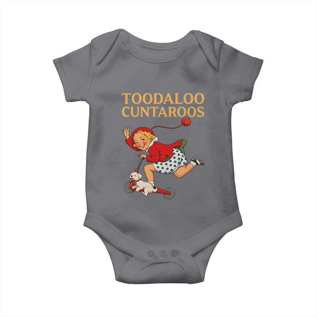 Toodaloo Cuntaroos Funny Offensive Retro Goodbye Baby Onesie Vintage Scooter Girl Cartoon Edgy Adult Humor