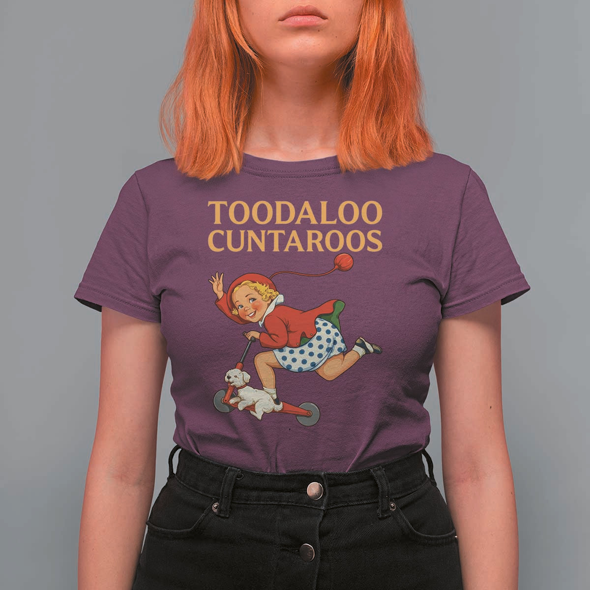 Toodaloo Cuntaroos Funny Offensive Retro Goodbye T Shirt For Women Vintage Scooter Girl Cartoon Edgy Adult Humor