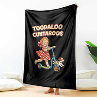 Toodaloo Cuntaroos Retro Scooter Girl Throw Blanket Funny Offensive Retro Goodbye Meme Dark Humor