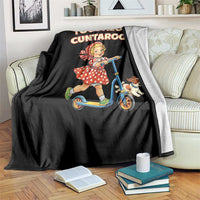Toodaloo Cuntaroos Retro Scooter Girl Throw Blanket Funny Offensive Retro Goodbye Meme Dark Humor