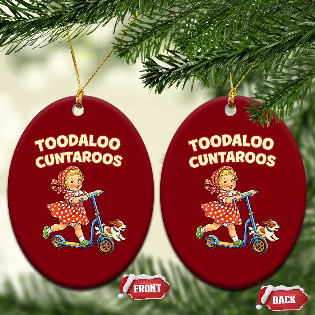 Toodaloo Cuntaroos Retro Scooter Girl Ceramic Ornament Funny Offensive Retro Goodbye Meme Dark Humor