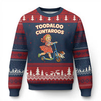 Toodaloo Cuntaroos Retro Scooter Girl Ugly Christmas Sweater Funny Offensive Retro Goodbye Meme Dark Humor