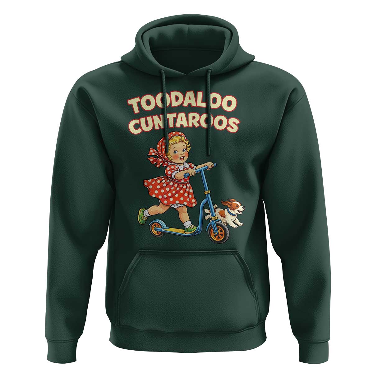 Toodaloo Cuntaroos Retro Scooter Girl Hoodie Funny Offensive Retro Goodbye Meme Dark Humor
