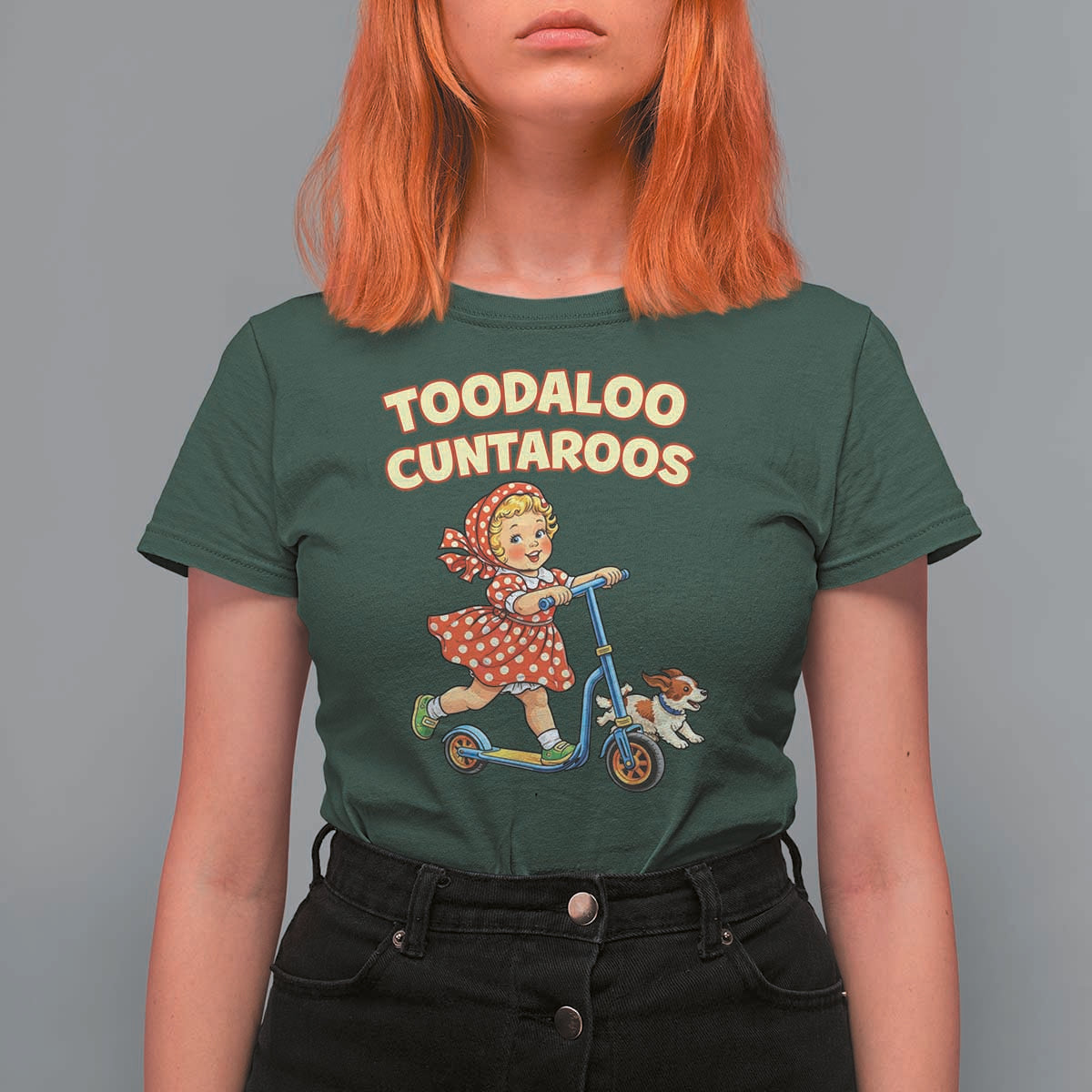 Toodaloo Cuntaroos Retro Scooter Girl T Shirt For Women Funny Offensive Retro Goodbye Meme Dark Humor