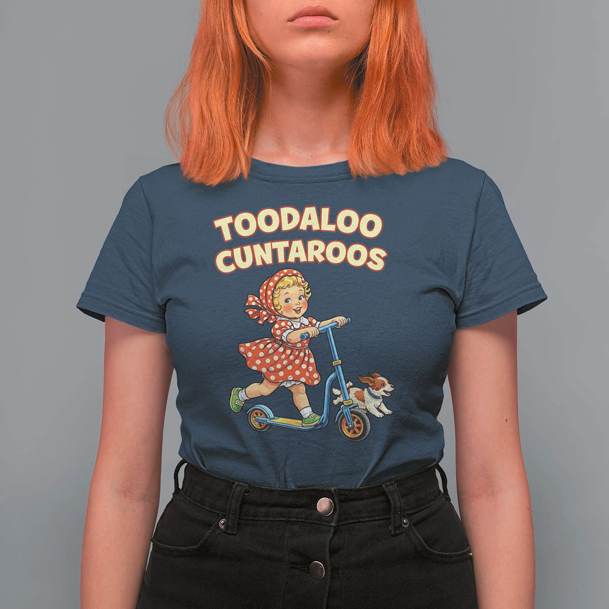 Toodaloo Cuntaroos Retro Scooter Girl T Shirt For Women Funny Offensive Retro Goodbye Meme Dark Humor