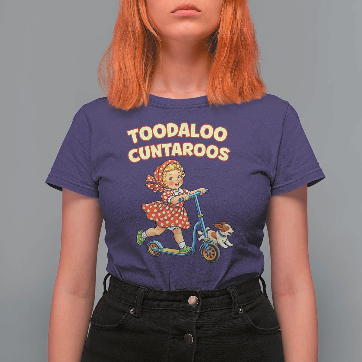 Toodaloo Cuntaroos Retro Scooter Girl T Shirt For Women Funny Offensive Retro Goodbye Meme Dark Humor