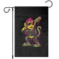 Neon Dripping Monkey Baseball Graphic Garden Flag Ball Party Game Day Vibes