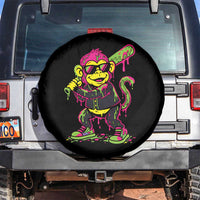 Neon Dripping Monkey Baseball Graphic Spare Tire Cover Ball Party Game Day Vibes