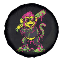 Neon Dripping Monkey Baseball Graphic Spare Tire Cover Ball Party Game Day Vibes