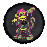 Neon Dripping Monkey Baseball Graphic Spare Tire Cover Ball Party Game Day Vibes