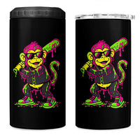 Neon Dripping Monkey Baseball Graphic 4 in 1 Can Cooler Tumbler Ball Party Game Day Vibes