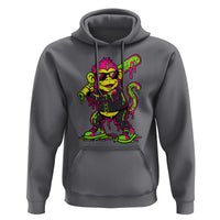 Neon Dripping Monkey Baseball Graphic Hoodie Ball Party Game Day Vibes