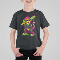 Neon Dripping Monkey Baseball Graphic T Shirt For Kid Ball Party Game Day Vibes