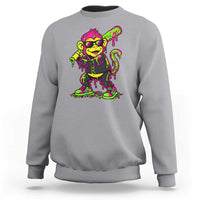 Neon Dripping Monkey Baseball Graphic Sweatshirt Ball Party Game Day Vibes