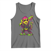 Neon Dripping Monkey Baseball Graphic Tank Top Ball Party Game Day Vibes