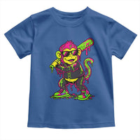 Neon Dripping Monkey Baseball Graphic Toddler T Shirt Ball Party Game Day Vibes