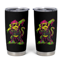 Neon Dripping Monkey Baseball Graphic Tumbler Cup Ball Party Game Day Vibes
