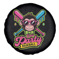 Lets Party Baseball Monkey Game Day Spare Tire Cover Neon Dripping Bats Funny Baseball Fan Party Ball