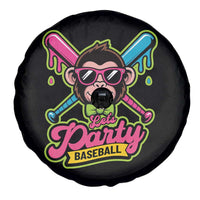 Lets Party Baseball Monkey Game Day Spare Tire Cover Neon Dripping Bats Funny Baseball Fan Party Ball