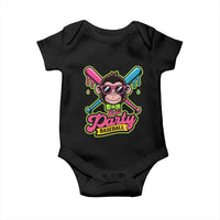 Lets Party Baseball Monkey Game Day Baby Onesie Neon Dripping Bats Funny Baseball Fan Party Ball