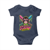 Lets Party Baseball Monkey Game Day Baby Onesie Neon Dripping Bats Funny Baseball Fan Party Ball