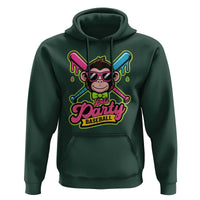 Lets Party Baseball Monkey Game Day Hoodie Neon Dripping Bats Funny Baseball Fan Party Ball