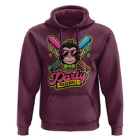 Lets Party Baseball Monkey Game Day Hoodie Neon Dripping Bats Funny Baseball Fan Party Ball