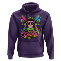 Lets Party Baseball Monkey Game Day Hoodie Neon Dripping Bats Funny Baseball Fan Party Ball