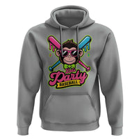 Lets Party Baseball Monkey Game Day Hoodie Neon Dripping Bats Funny Baseball Fan Party Ball